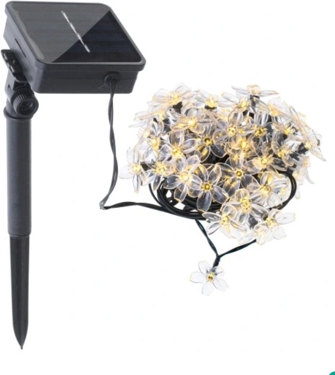Ariko Solar Flower Tuin Verlichting - 7M - 50 LED WARM-WIT - met zonnepaneel - waterdicht - 8 instellingen