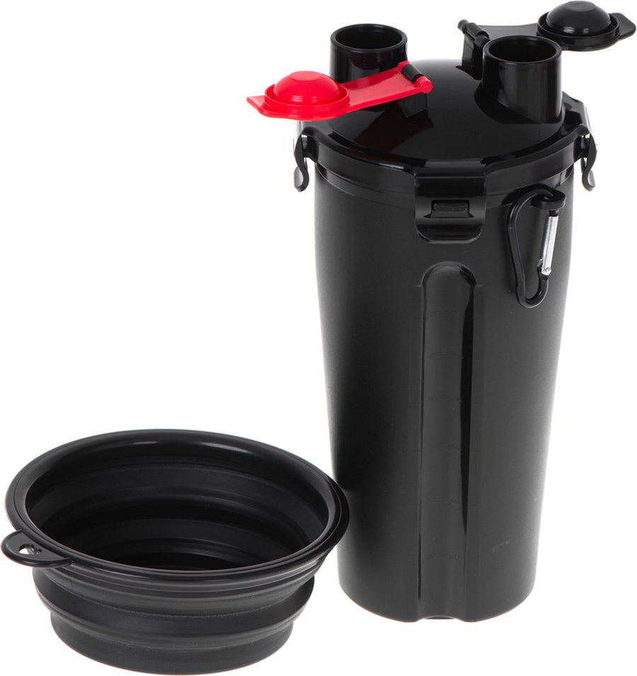 Ariko Huisdier beker voor voedsel en water - 2 in 1 beker - water en voedsel tegelijkertijd bewaren - met eet of drinkbak - makkelijk voor onderweg
