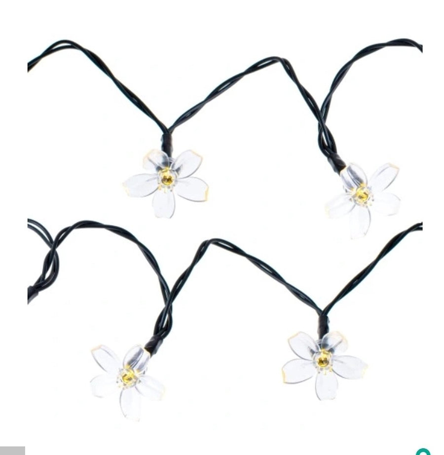 Ariko Solar Flower Tuin Verlichting - 7M - 50 LED WARM-WIT - met zonnepaneel - waterdicht - 8 instellingen