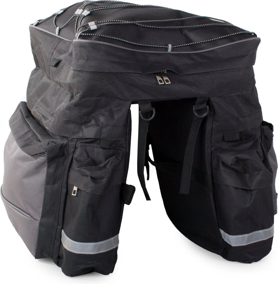Ariko XXL Fietsdraagtas met regenhoes - Fietstas - Met ritsen en spanbandjes - 7 zakken