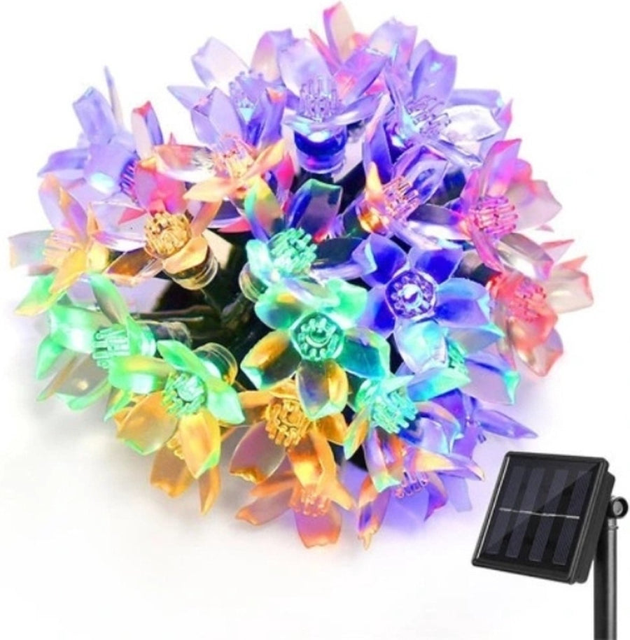 Ariko Solar Flower Tuin Verlichting - 7M - 50 LED MULTICOLOR - met zonnepaneel - waterdicht - 8 instellingen