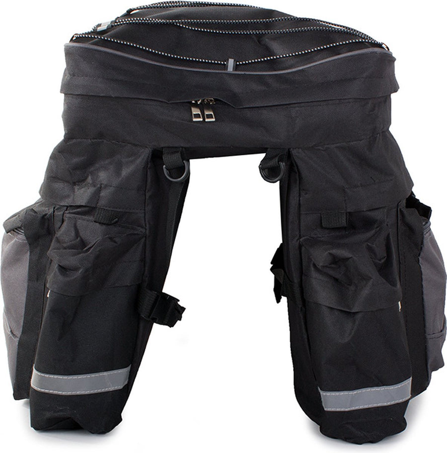 Ariko XXL Fietsdraagtas met regenhoes - Fietstas - Met ritsen en spanbandjes - 7 zakken