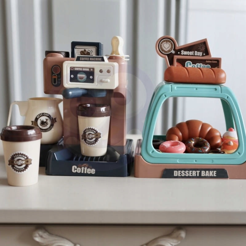 Ariko Speelgoed koffiemaker met gebaksvitrine - 40 delig - espresso machine - met water, licht en geluid - inclusief batterijen