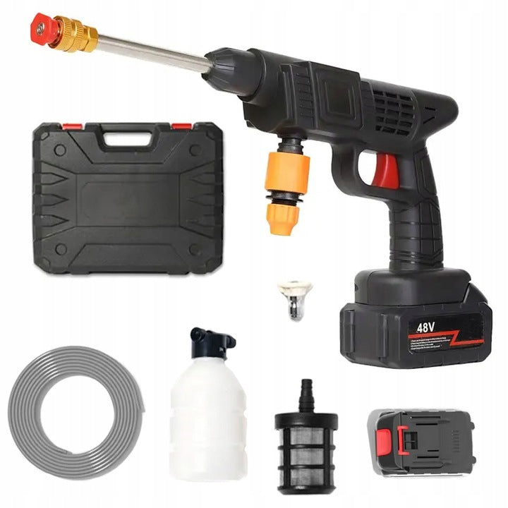 Ariko Draadloze hogedrukreiniger - met accu en oplader - hoge druk reiniger - instelbaar - ook te gebruiken als plantenspuit - 60 BAR - inclusief waterslang