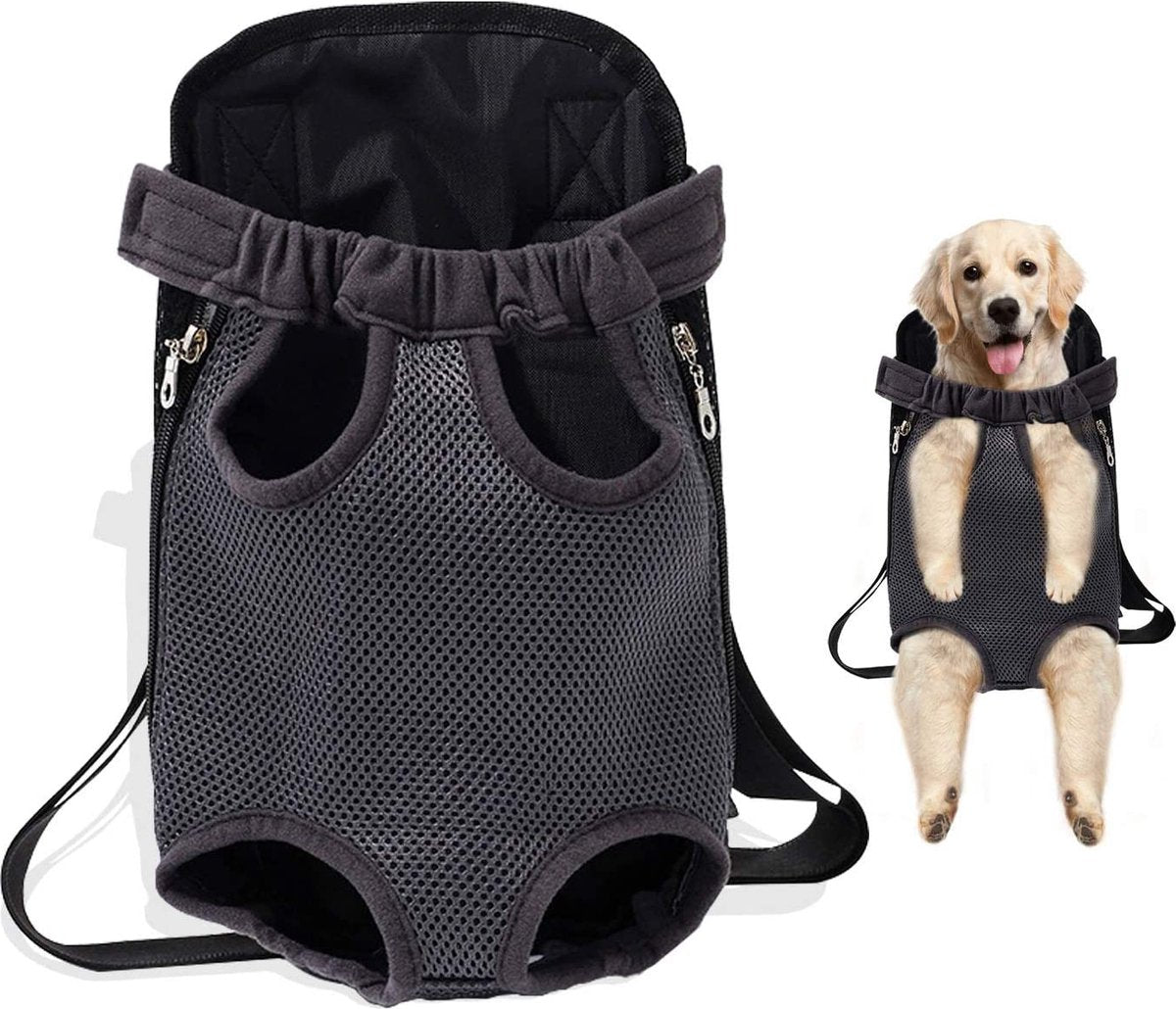 Ariko honden draagzak - rugzak - draagtas - hondenrugzak - hondendraagzak - ook voor uw kat - donkergrijs - S