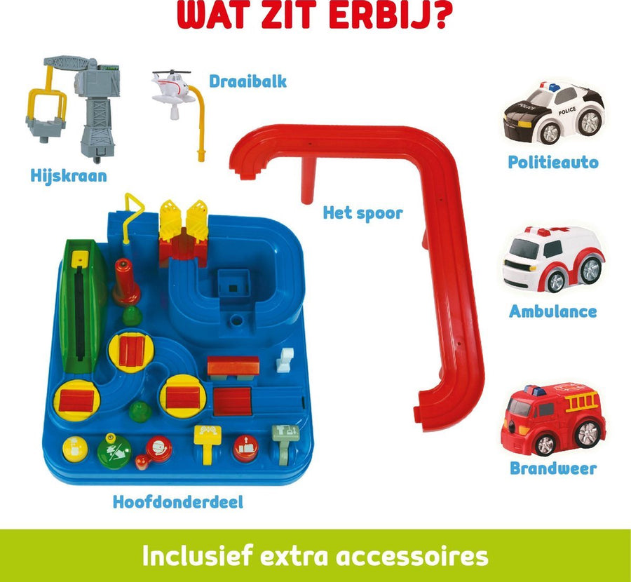 Ambulance - Brandweer - Jongens 3, 4 & 5 Jaar - Rescue City Speelgoed Auto - Mechanische Racebaan