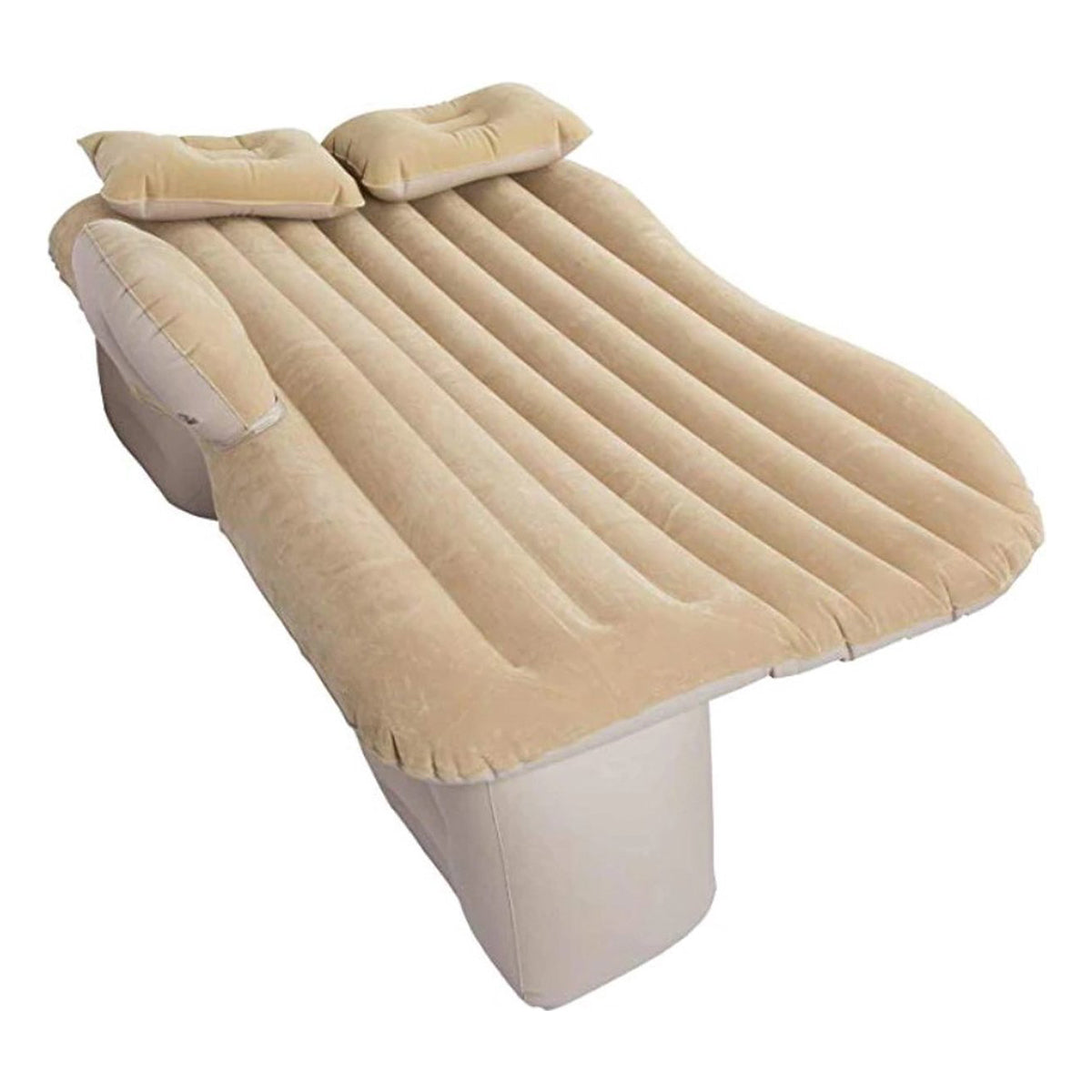 Ariko Comfortabel Opblaasbaar Matras voor Auto - Inclusief Elektrische Luchtpomp en Kussens - Ideaal voor Camping - Transporttas Inbegrepen - Beige