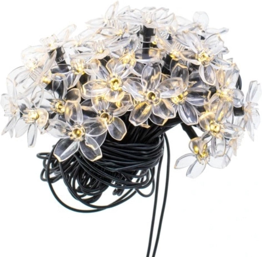 Ariko Solar Flower Tuin Verlichting - 7M - 50 LED WARM-WIT - met zonnepaneel - waterdicht - 8 instellingen