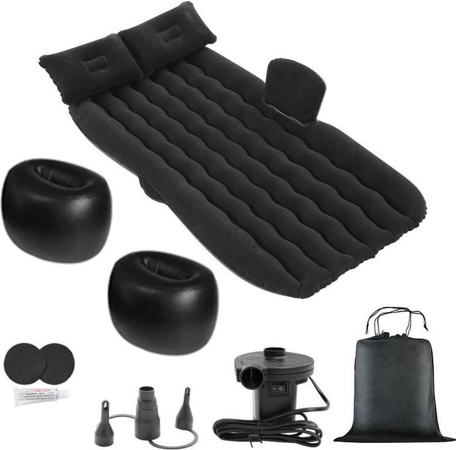 Ariko Comfortabel Opblaasbaar Matras voor Auto - Inclusief Elektrische Luchtpomp en Kussens - Ideaal voor Camping - Transporttas Inbegrepen
