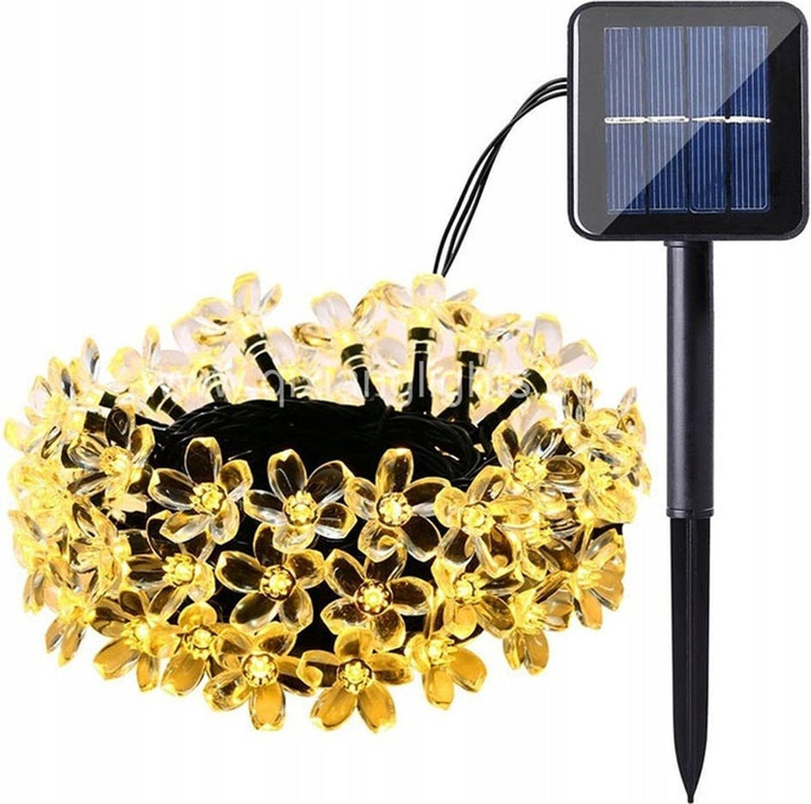 Ariko Solar Flower Tuin Verlichting - 7M - 50 LED WARM-WIT - met zonnepaneel - waterdicht - 8 instellingen