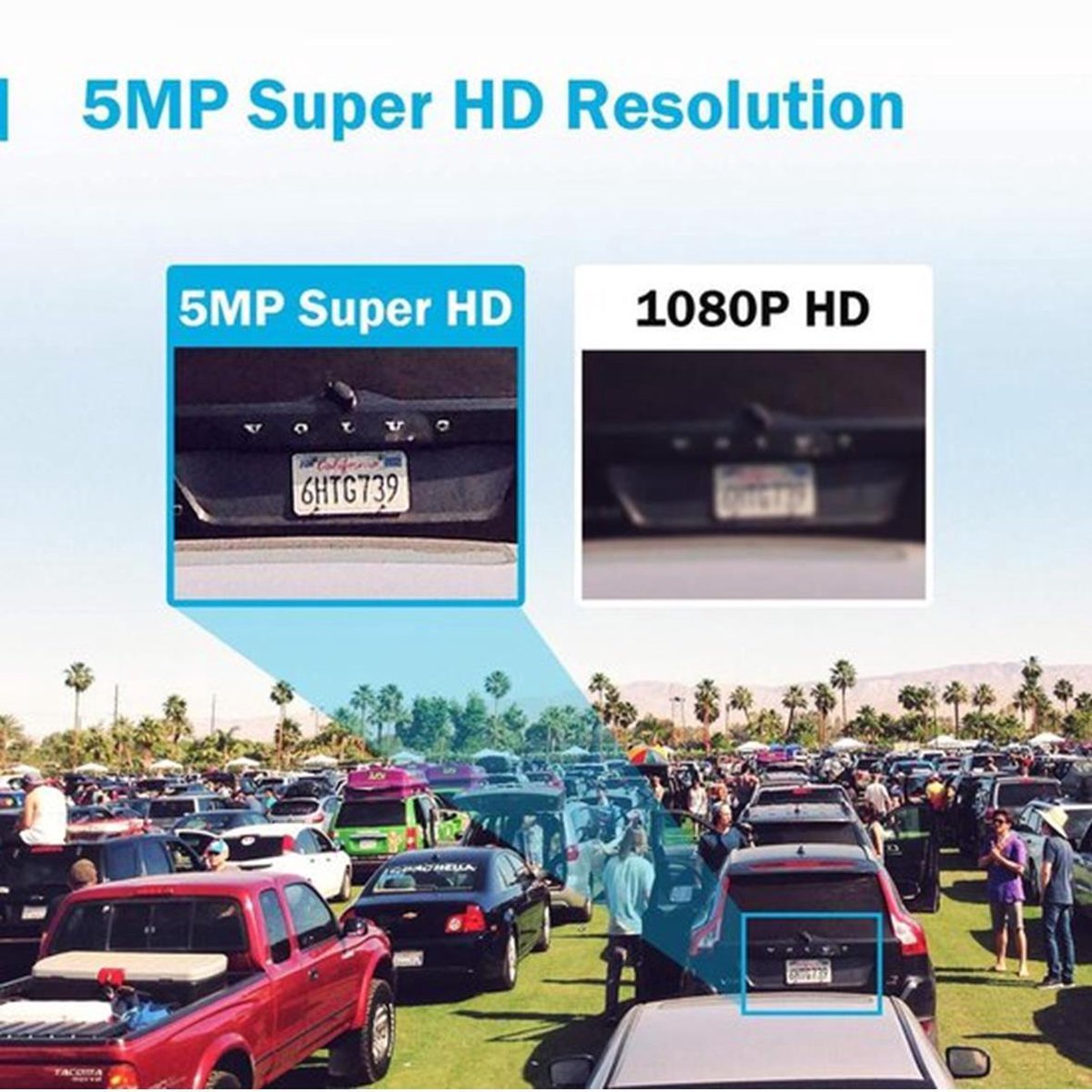 5MP Beveiligingscamera set IP66 met 4 Camera's en 1TB Opslag