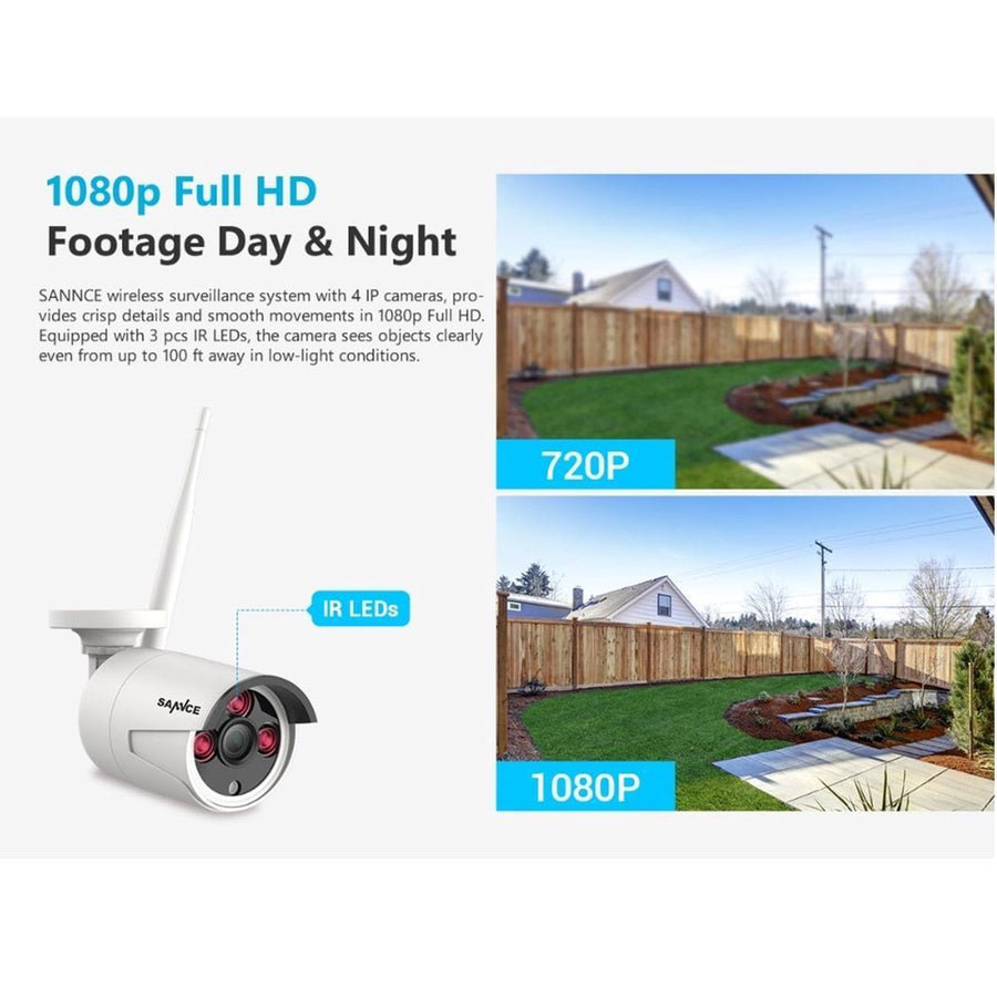 Draadloos Camerasysteem 4 Camera's - 10 Inch Monitor - App Control – 1TB HD - Plug and Play