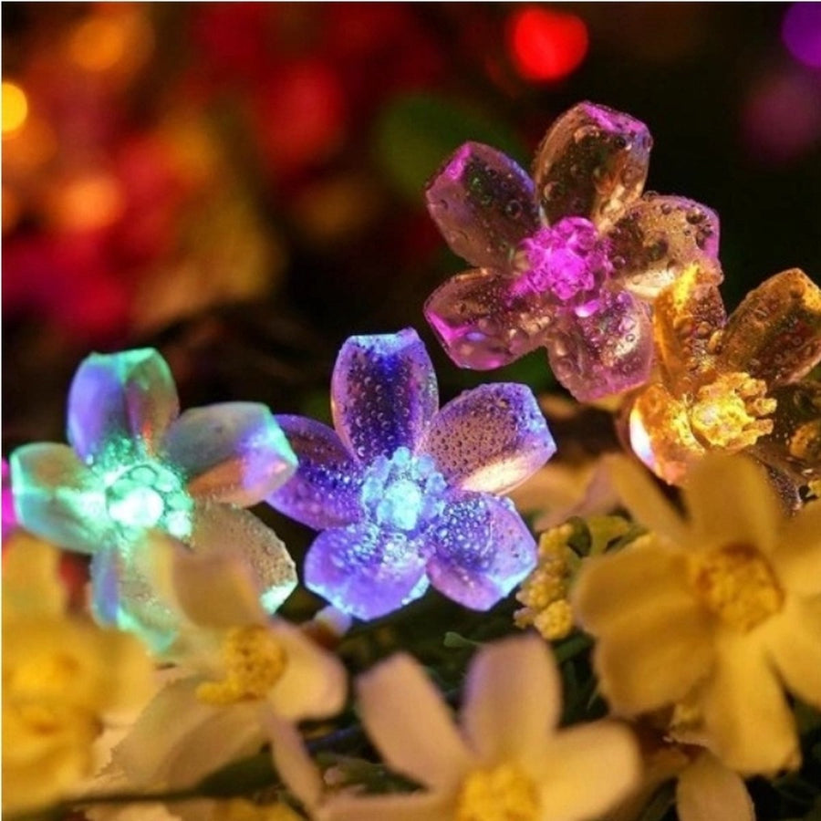 Ariko Solar Flower Tuin Verlichting - 7M - 50 LED MULTICOLOR - met zonnepaneel - waterdicht - 8 instellingen