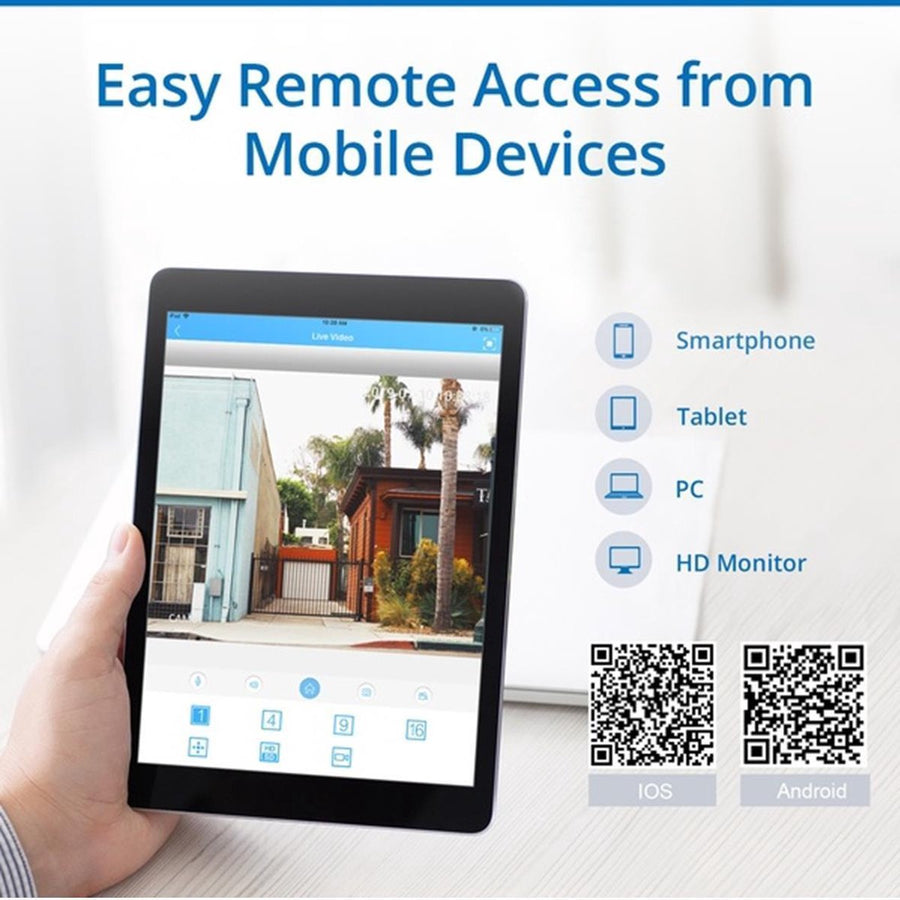 5MP Beveiligingscamera set IP66 met 4 Camera's en 1TB Opslag