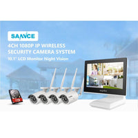 Thumbnail for Wireless Camera System 4 Cameras - 10 Inch Monitor - App Control - 1TB HD - Plug and Play