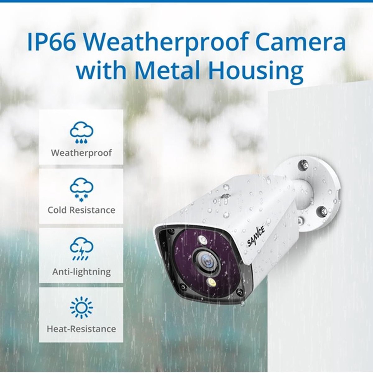 5MP Beveiligingscamera set IP66 met 4 Camera's en 1TB Opslag