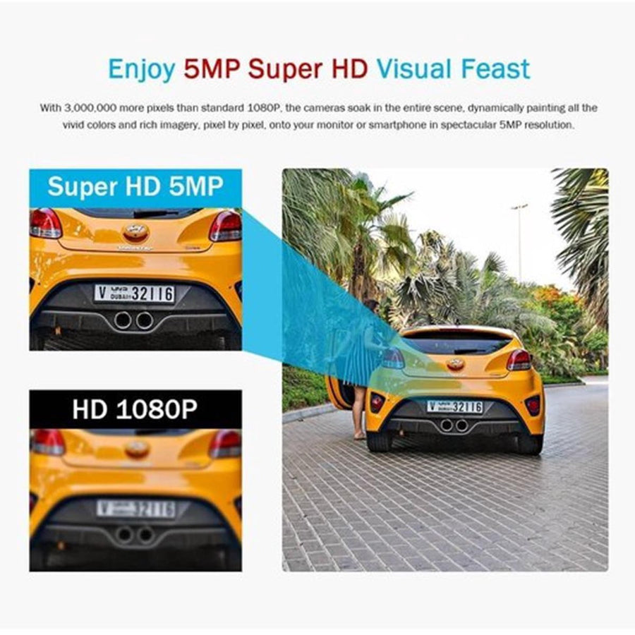 5MP Beveiligingscamera set IP66 met 4 Camera's en 1TB Opslag