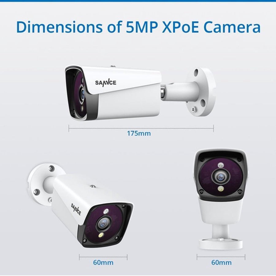 5MP Beveiligingscamera set IP66 met 4 Camera's en 1TB Opslag