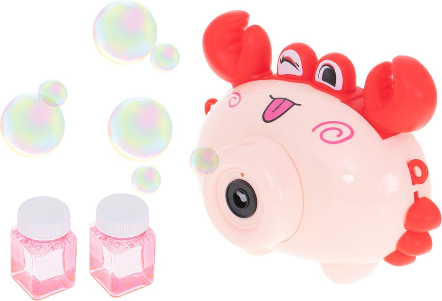 Ariko Bellenblaas Camera in vorm van een Krab - Zeepbel Machine Krab - inclusief 2 potjes bellenblaas en 3 AA batterijen