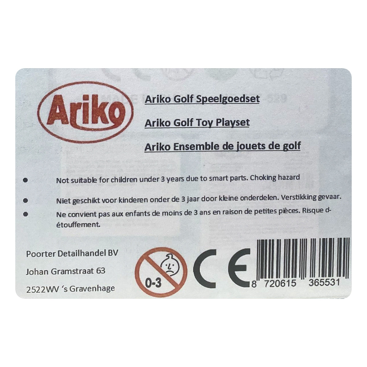 Ariko Speelgoed Golfset - Golfspel Kinderen - Spelletjes - Sport - Trolley - Trainingsmaterialen