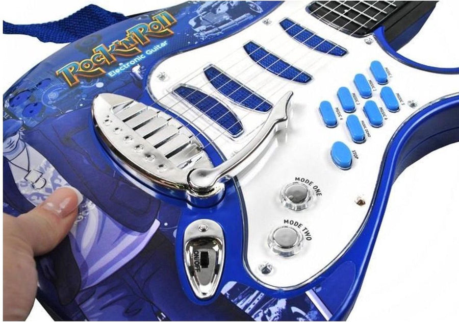 Ariko Elektrische gitaar speelgoed set met Microfoon en Amp versterker - Blauw