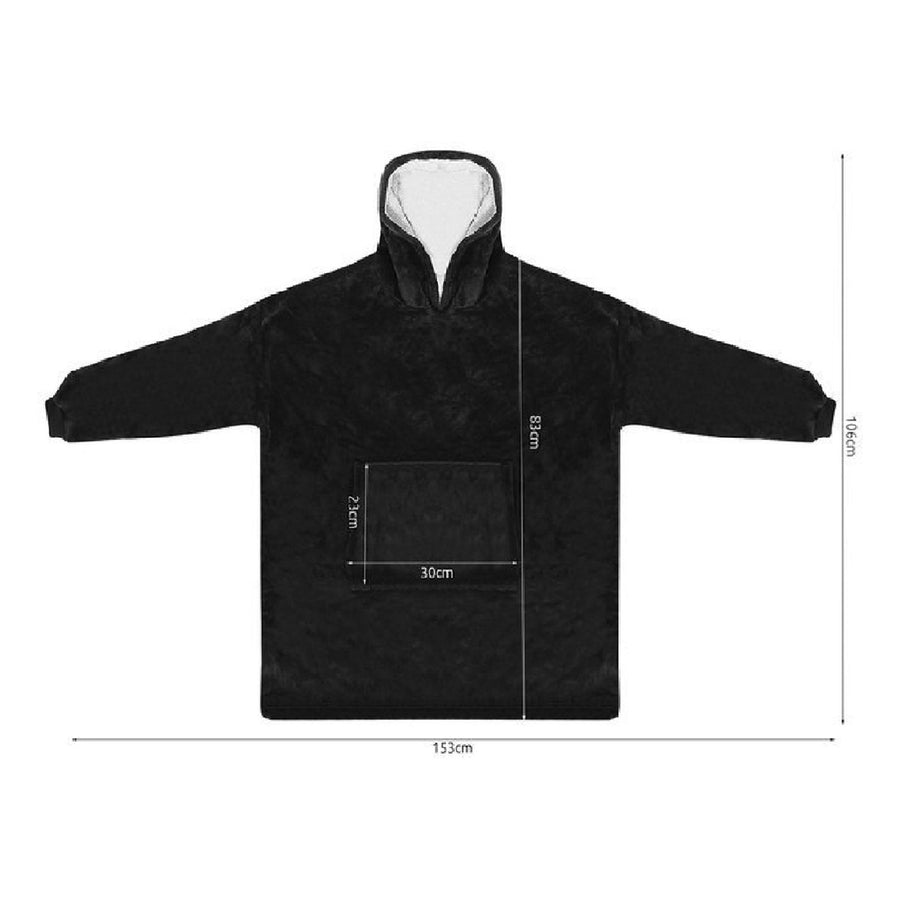 Ariko Hoodie Deken - Deken Trui - Deken Met Mouwen - Snuggle Hoodie - Zwart - XXL