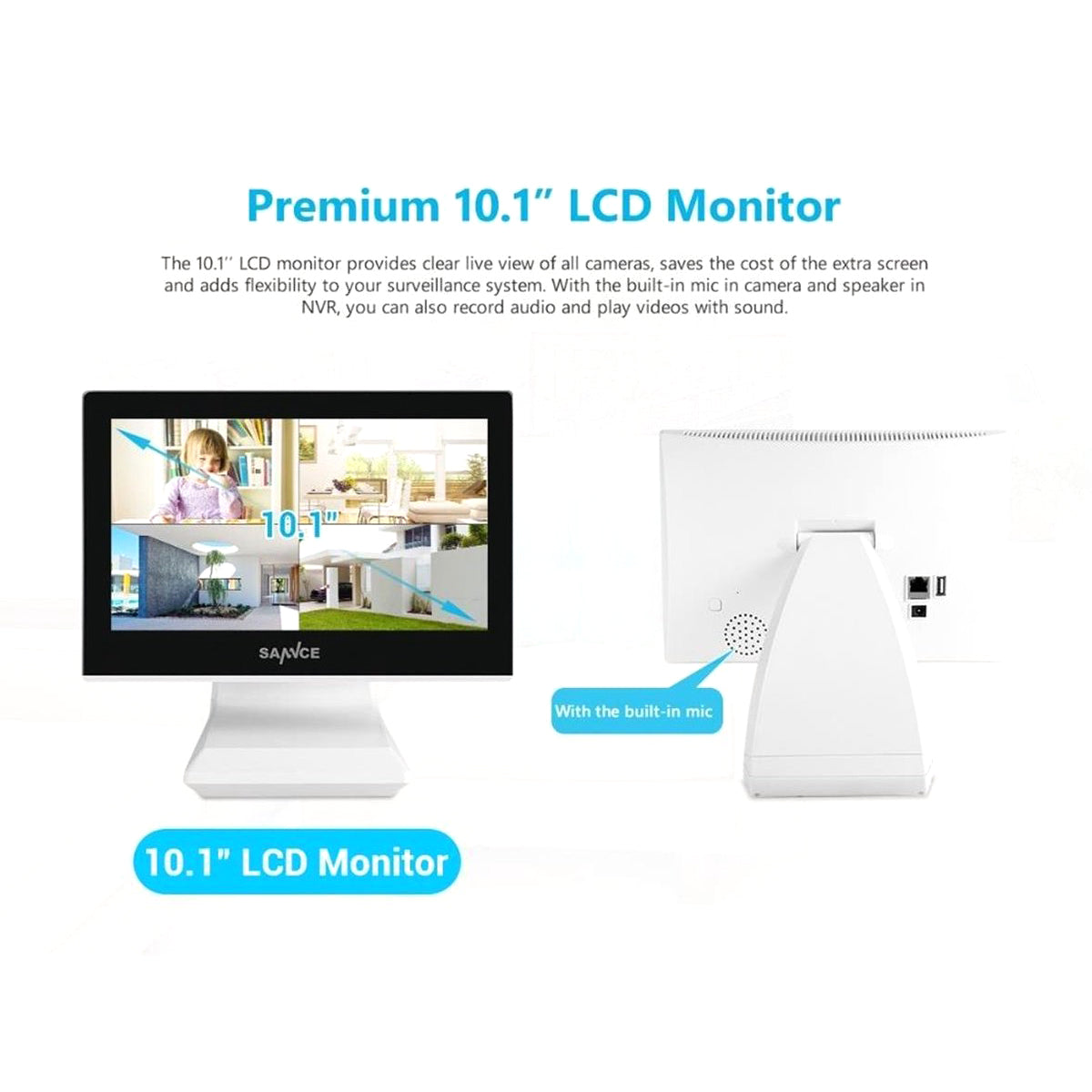 Système de caméra sans fil 4 caméras - Moniteur 10 pouces - Contrôle d'application - 1 To HD - Plug and Play