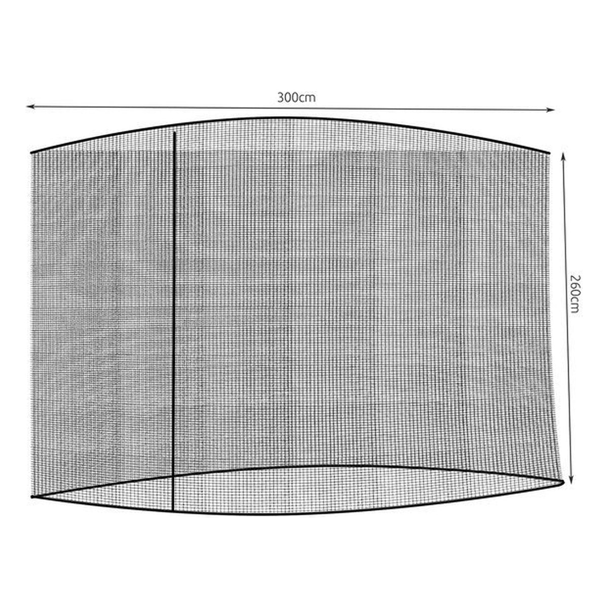 Ariko Muskietennet - Parasol - Muggennet - Vliegengordijn voor Parasol - Klamboe - Diameter 3m x Hoogte 2.6 m