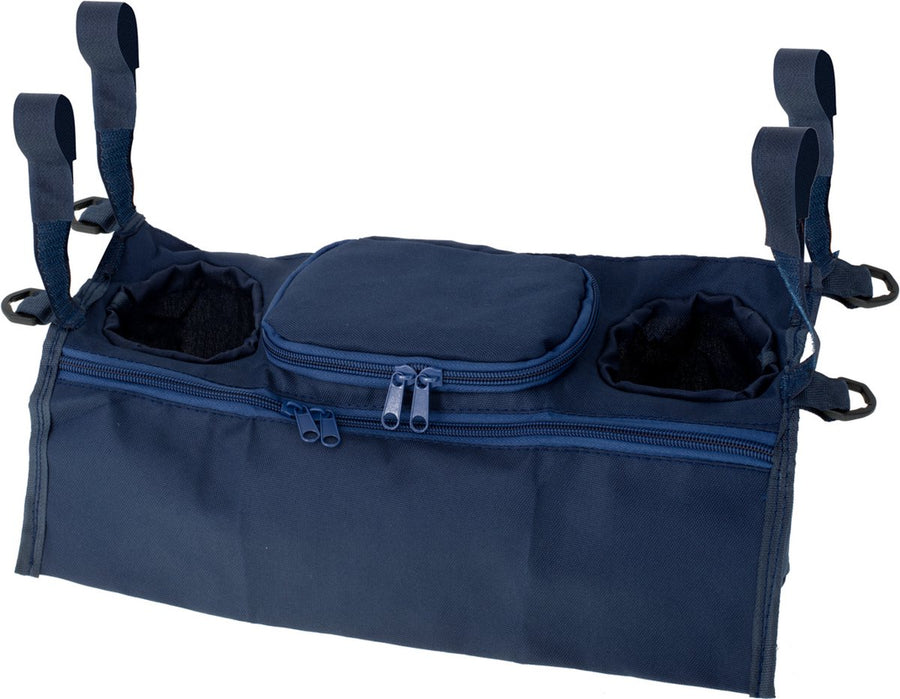 Ariko Kinderwagen organizer - buggy organizer - voor drinkfles - 4 zakken - ritssluiting - blauw