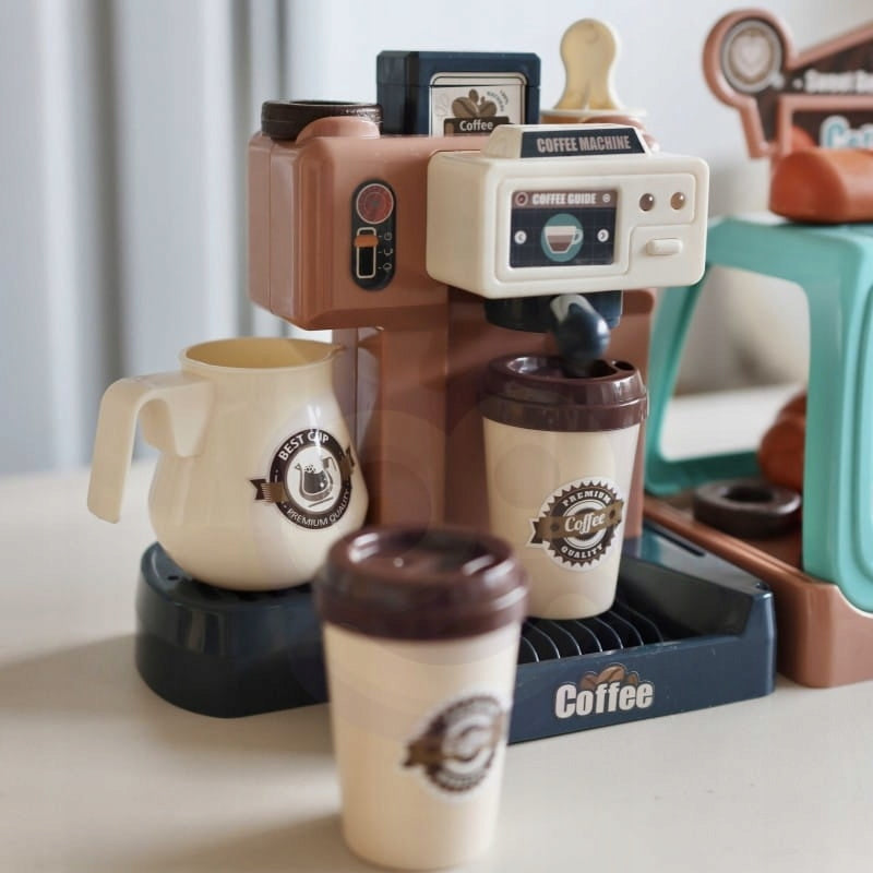 Ariko Speelgoed koffiemaker met gebaksvitrine - 40 delig - espresso machine - met water, licht en geluid - inclusief batterijen