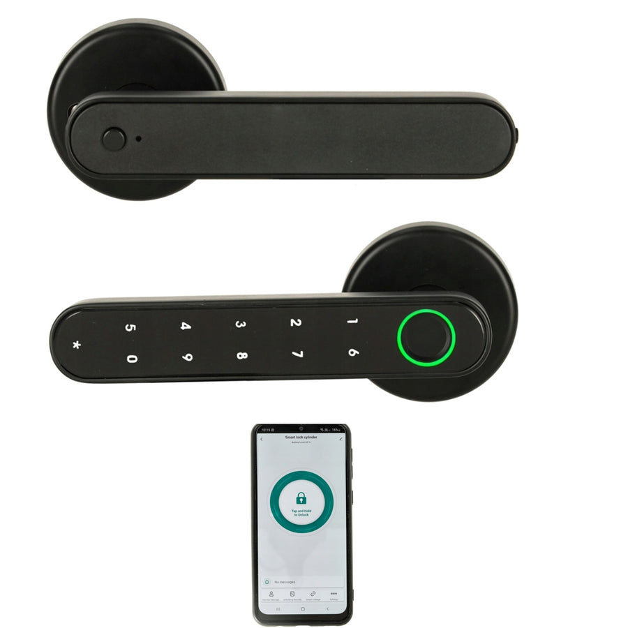 Ariko Elektronisch SMART Code Slot - Code / Vingerafdruk | App| Wifi | Bluetooth - 3 - 6 cm dikke deuren - Zwart