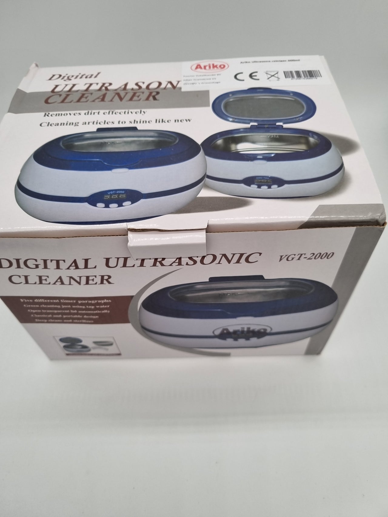 Ariko Professional Ultrasoon Reiniger - Reinigingsapparaat - Ultrasoonbad - Ultrasone Brillen reiniger - Sieraden reiniger - Horloge reiniger - Make-up kwast - Speenreiniger - Trilbad - 220V - 40Hz - Timer - 600ml - inclusief inzetmand
