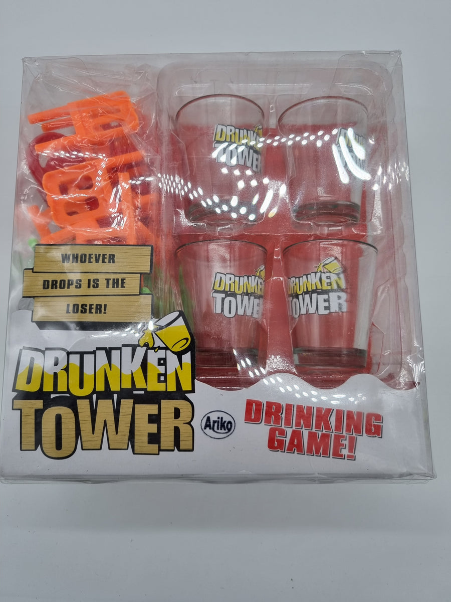 Ariko Drankspel Stoelen stapelen - Drank spel - Vallende stoelen - inclusief 4 glaasjes