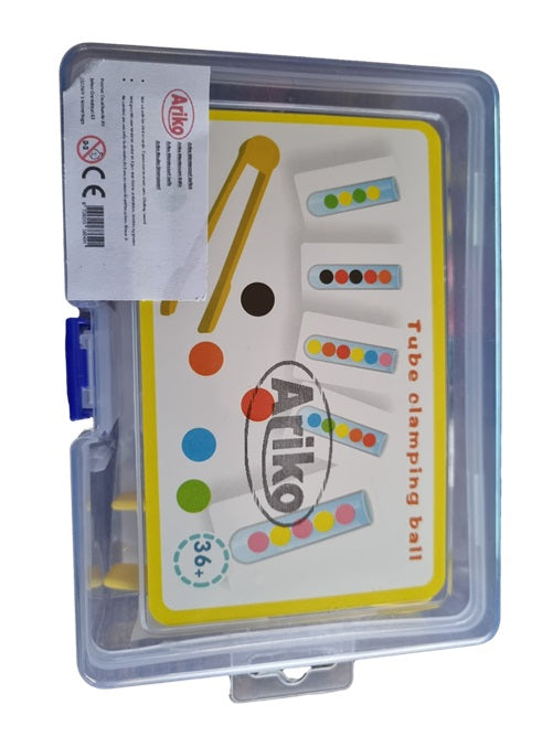 Ariko Montessori Speelgoed - met Balletjes - Educatief Speelgoed - Mozaïek Speelgoed - Met cilinder - Houten Speelgoed - Sensorisch Speelgoed - Sorteren - Ontwikkelingsspeelgoed - Leren eten met Bestek