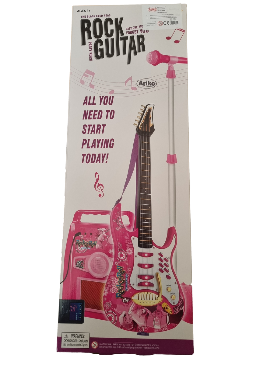 Ariko Elektrische gitaar speelgoed set met Microfoon en Amp versterker - Roze
