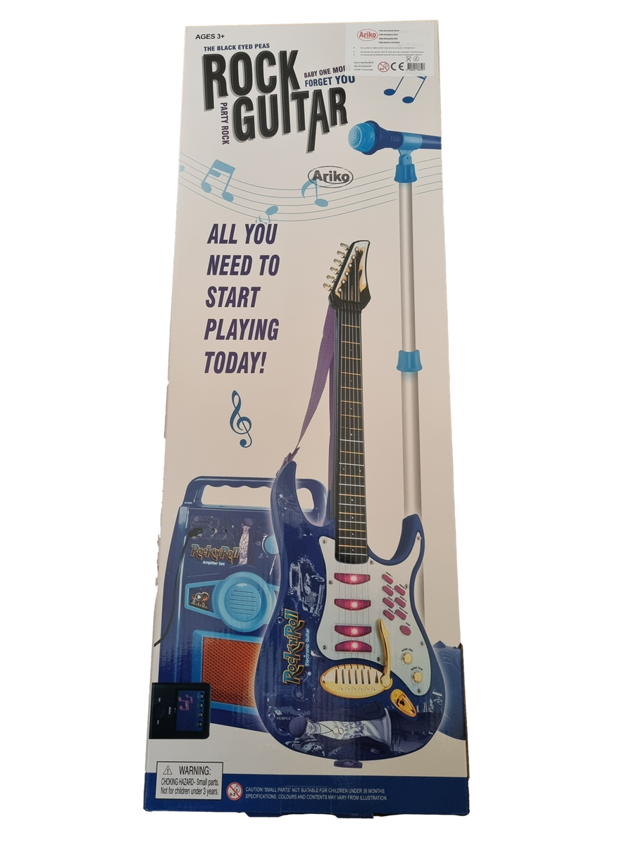 Ariko Elektrische gitaar speelgoed set met Microfoon en Amp versterker - Blauw