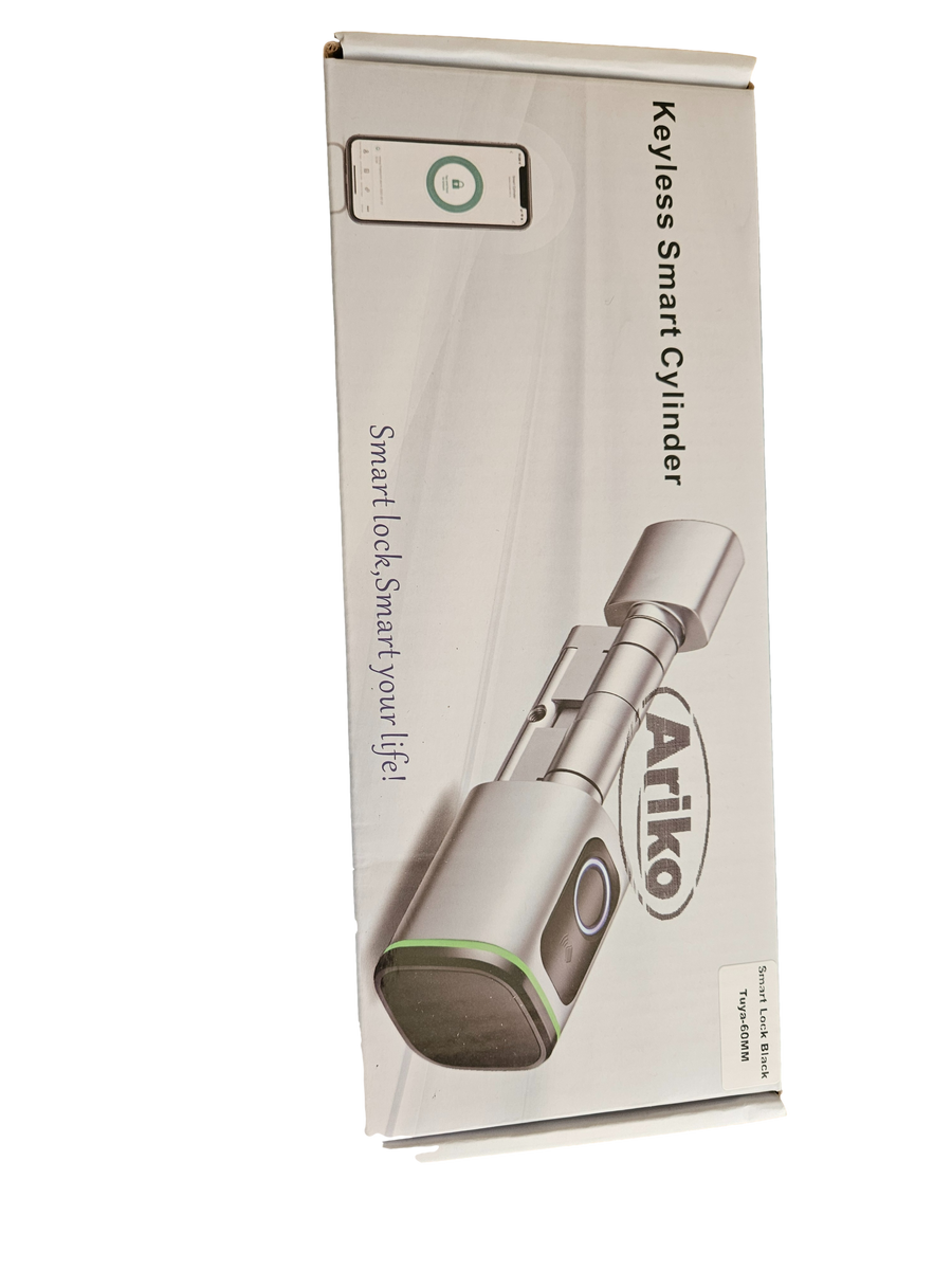 Ariko Elektronische Smart Deurcilinder - App - Vingerprint - Smart Tag - Bluetooth - met noodsleutel - Op Afstand te Openen - 2 x 30mm - 60 mm