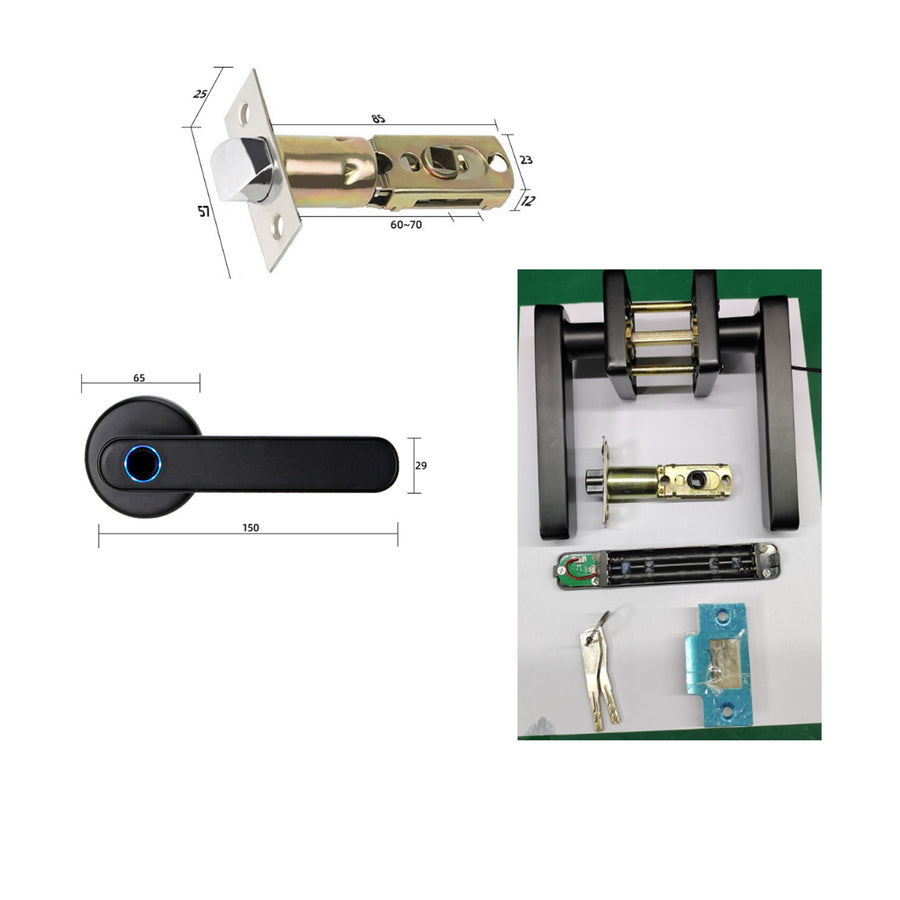 Ariko Elektronisch SMART Code Slot - Code / Vingerafdruk | App| Wifi | Bluetooth - 3 - 6 cm dikke deuren - Zwart