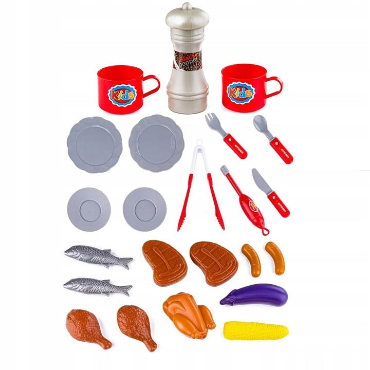 Ariko Kindergrill met licht en geluid en accessoires - BBQ - 26 delig - inclusief Batterijen