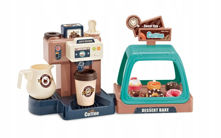 Ariko Speelgoed koffiemaker met gebaksvitrine - 40 delig - espresso machine - met water, licht en geluid - inclusief batterijen