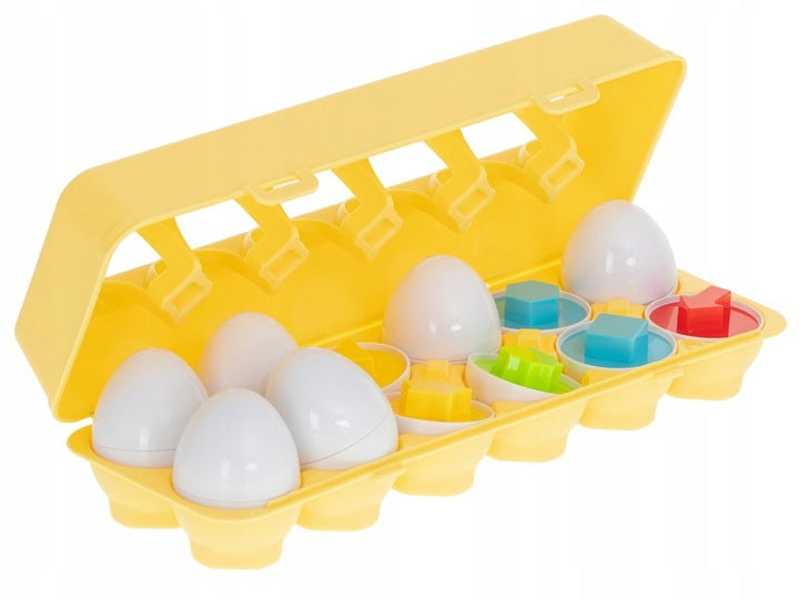 Ariko Educatieve puzzel van eieren - kleuren en vormen - 12st - in bijpassende opbergdoos