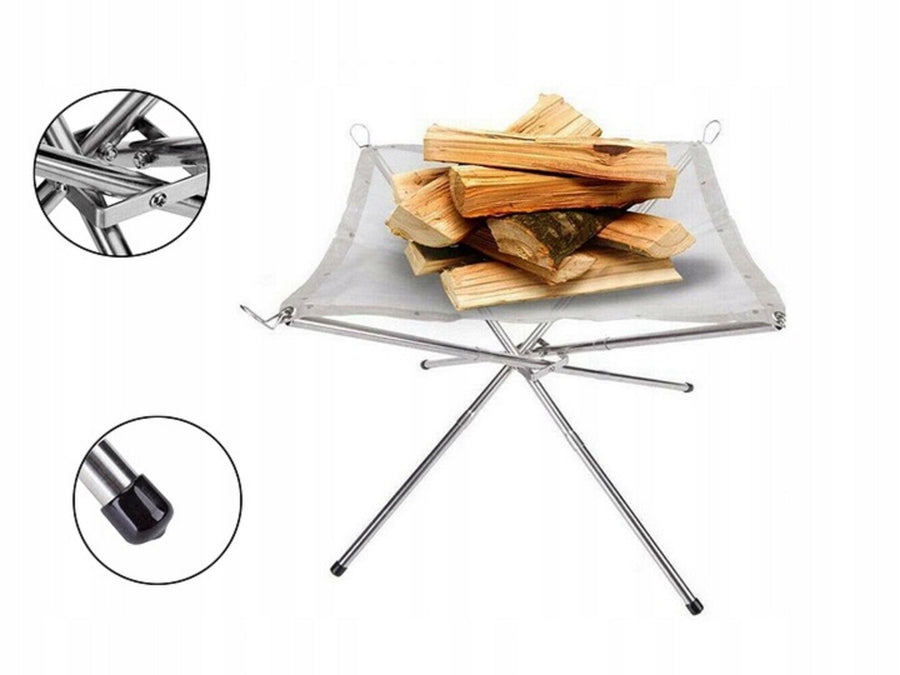 Ariko Kampvuurstandaard - Opvouwbaar RVS Rackgaas - RVS Buizen - Reistas