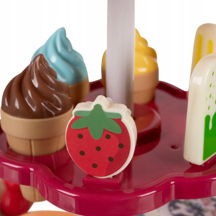 Ariko Speelgoed koffer snoepwagen winkel 36 delig - Snoep, Softijs, Lolly's en nog veel meer - handige meeneem koffer -  met licht en geluid - incl. 3 x AA batterijen