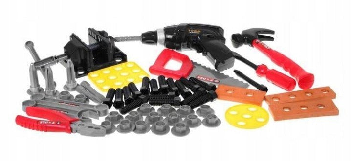 Ariko XXL Werkbank met gereedschap | 73 delig | Speelgoed gereedschap | Gereedschapset | Elektrische boormachine | Inclusief batterijen