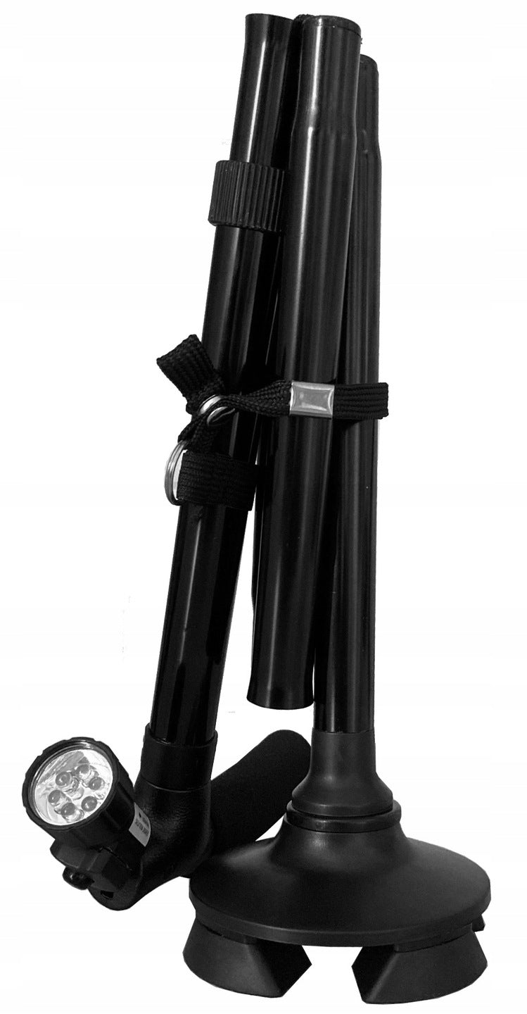Ariko opvouwbare wandelstok met licht - instelbaar 85 tot 95 cm - met instelbaar led licht - stevige voet met antislip - blijft zelfstandig staan - inclusief batterijen