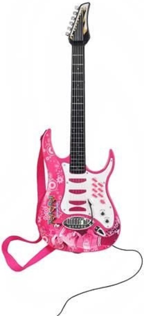 Ariko Elektrische gitaar speelgoed set met Microfoon en Amp versterker - Roze