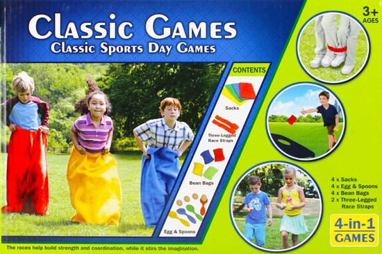 Ariko Zakloop Spelset - Oud Hollandse Spelletjes - Zaklopen - 3 been race - zakgooien -Eierlopen - Kinderfeestje