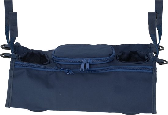 Ariko Kinderwagen organizer - buggy organizer - voor drinkfles - 4 zakken - ritssluiting - blauw
