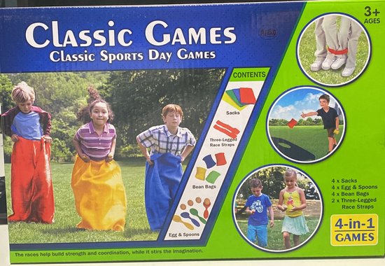 Ariko Zakloop Spelset - Oud Hollandse Spelletjes - Zaklopen - 3 been race - zakgooien -Eierlopen - Kinderfeestje