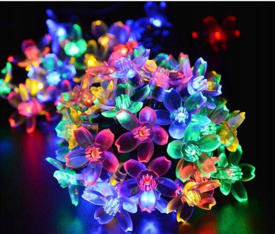 Ariko Solar Flower Tuin Verlichting - 7M - 50 LED MULTICOLOR - met zonnepaneel - waterdicht - 8 instellingen